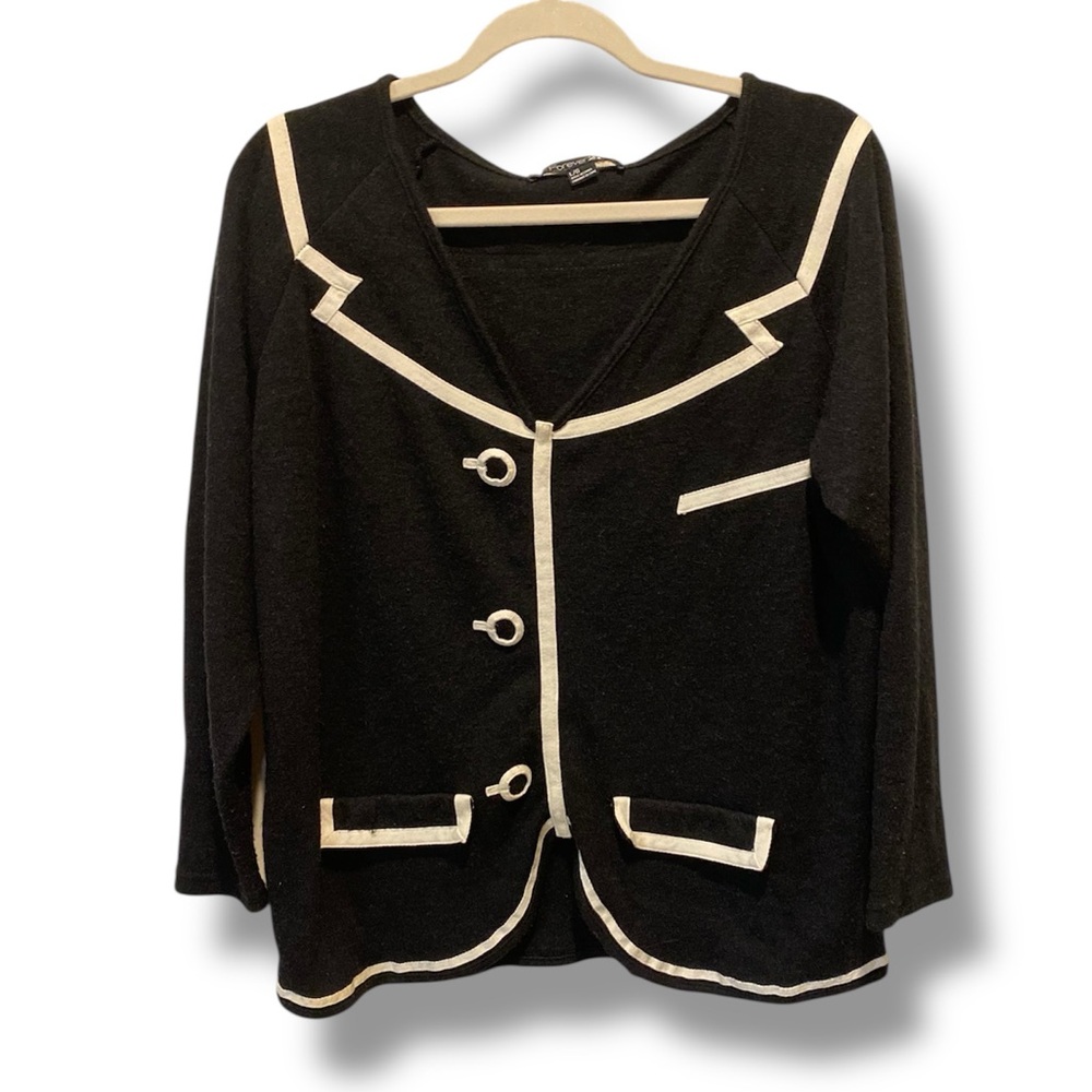 Forever 21 Women's Blazer Style Knit Sweater Size Lrg